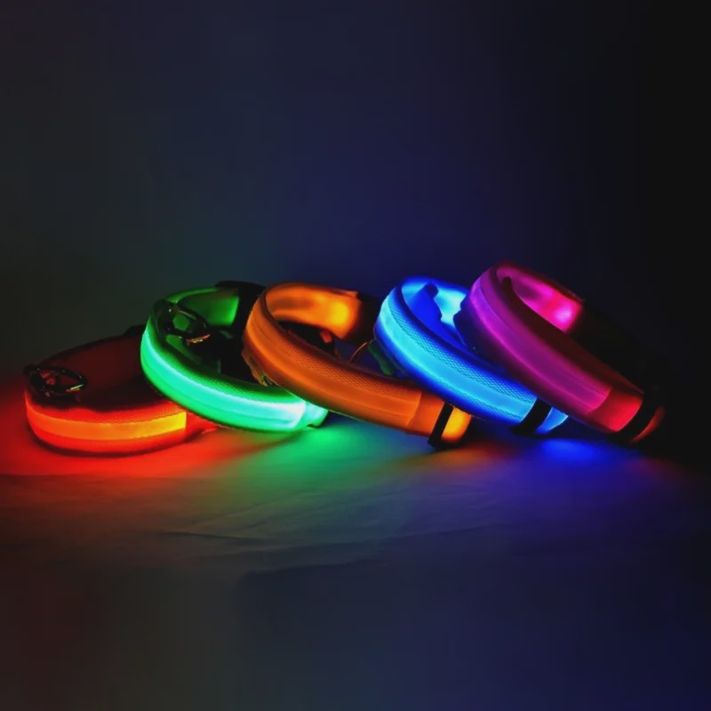 LED Hondenhalsband - Oplaadbaar en Verstelbaar voor Maximale Zichtbaarheid in het Donker