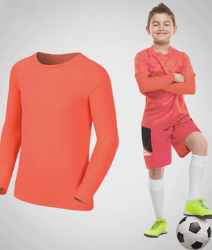 Kids Children Boy Girl Compression Running Long T Shirt Fitness Sport Basketball Football Gym Sportswear Soccer Clothes 25