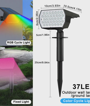 4x RGB LED Solar Tuinspots - Kleurrijk Verlichtingspakket - Waterdicht & 7 Modi
