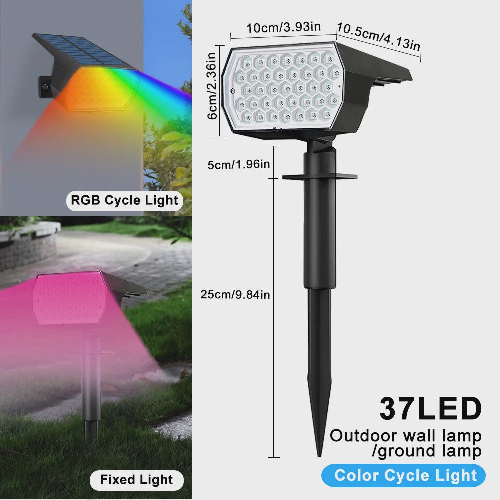 4x RGB LED Solar Tuinspots - Kleurrijk Verlichtingspakket - Waterdicht & 7 Modi
