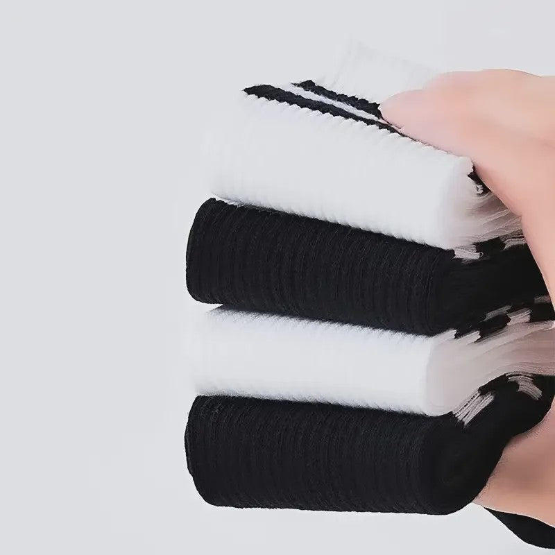 10/20 Paar Gestreept Casual Sokken Heren Dames - Ademend, Geurbestendig & Zweetabsorberend