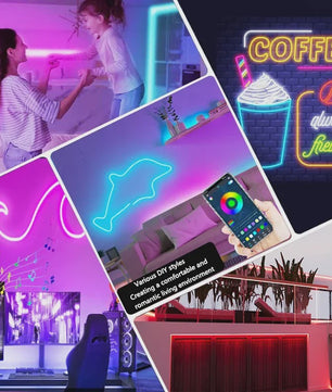 RGB Neon LED Strip 1-5M Waterdicht IP65 met Tuya App & Afstandsbediening - Flexibele Decoratieverlichting
