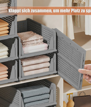 4-Pack Stapelbare Opbergdozen voor Kleding en Speelgoed - Inklapbare PP Plastic Lades