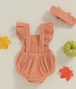 Schattige Halloween Baby Romper met Pompoenprint & Mutsje - 1-12 Maanden
