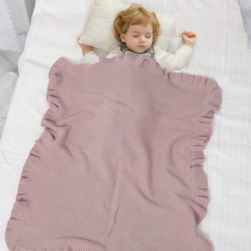 Zachte Gebreide Baby Deken 90x70cm - Wikkeldeken voor Kinderwagen, Ledikant & Reiswieg