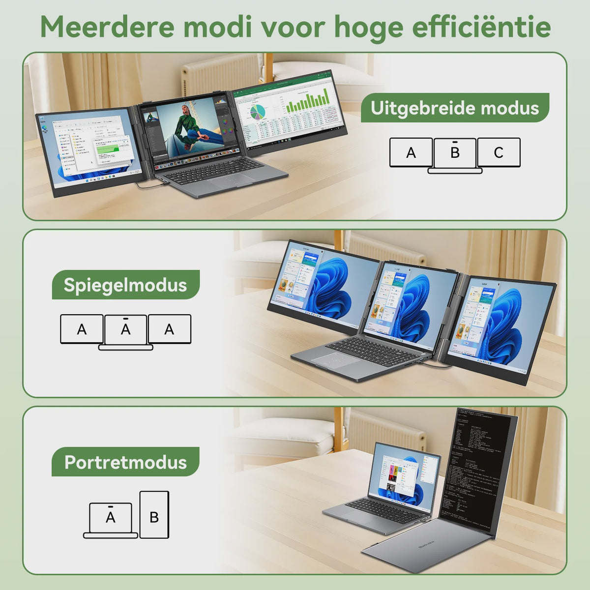 Blackview DCM8 Pro Triple Laptop Screen Extender - 15.3" FHD IPS Uitbreiding