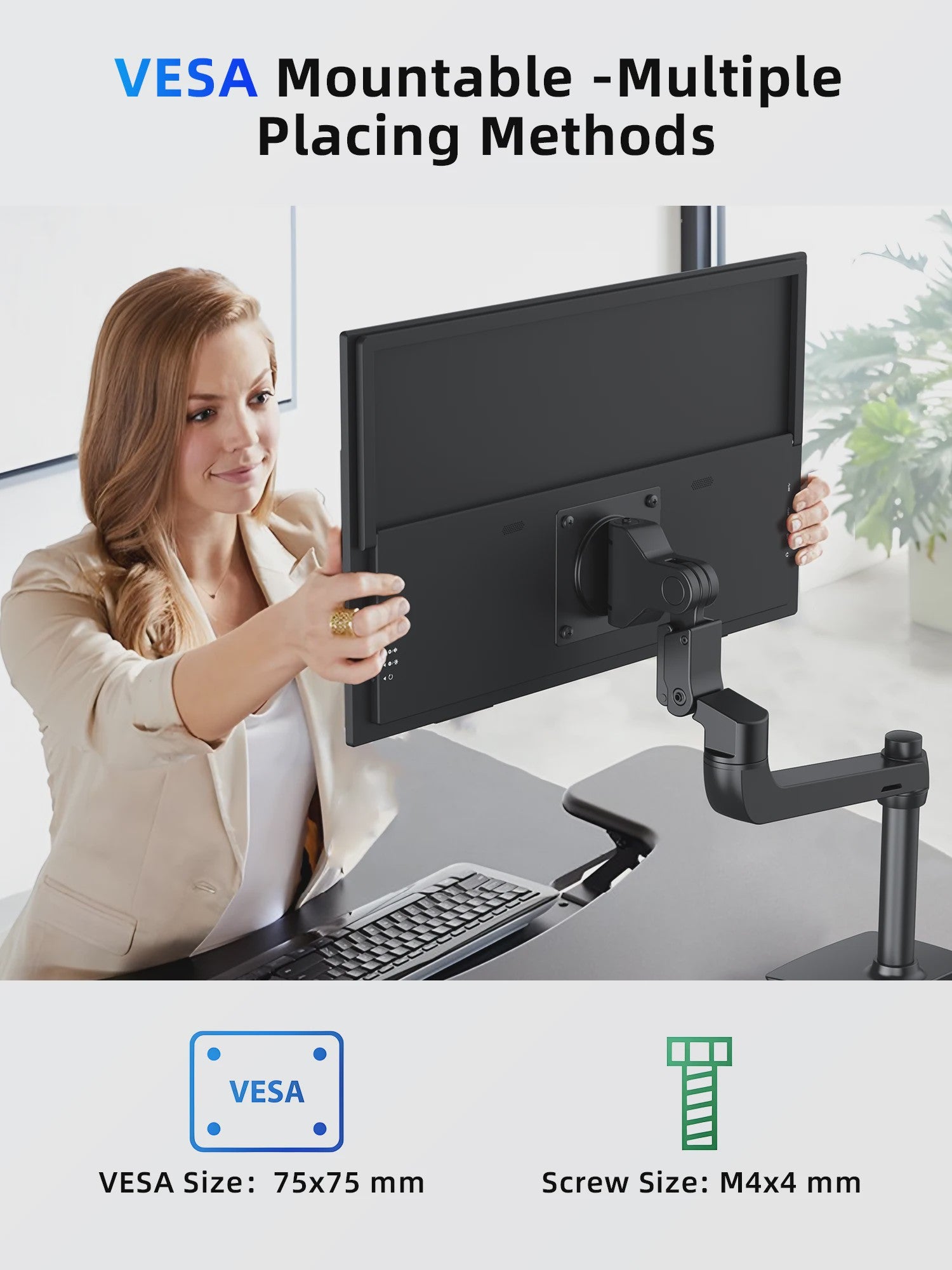 Amoudo 23.8" Full HD IPS Draagbare Monitor met VESA & Standaard
