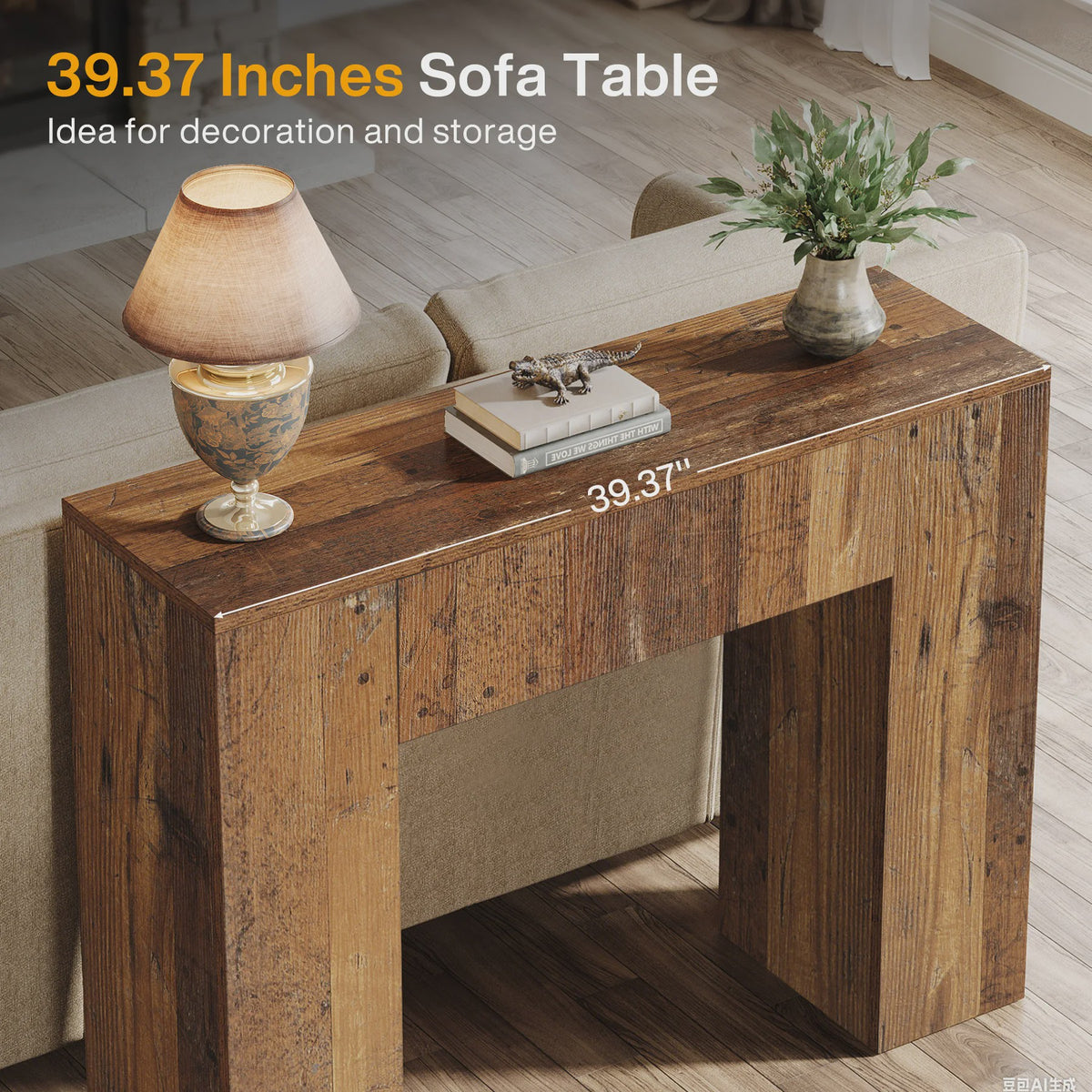 Rustieke Houten Console Tafel met Lade - 100 cm - Entree, Woonkamer, Banktafel