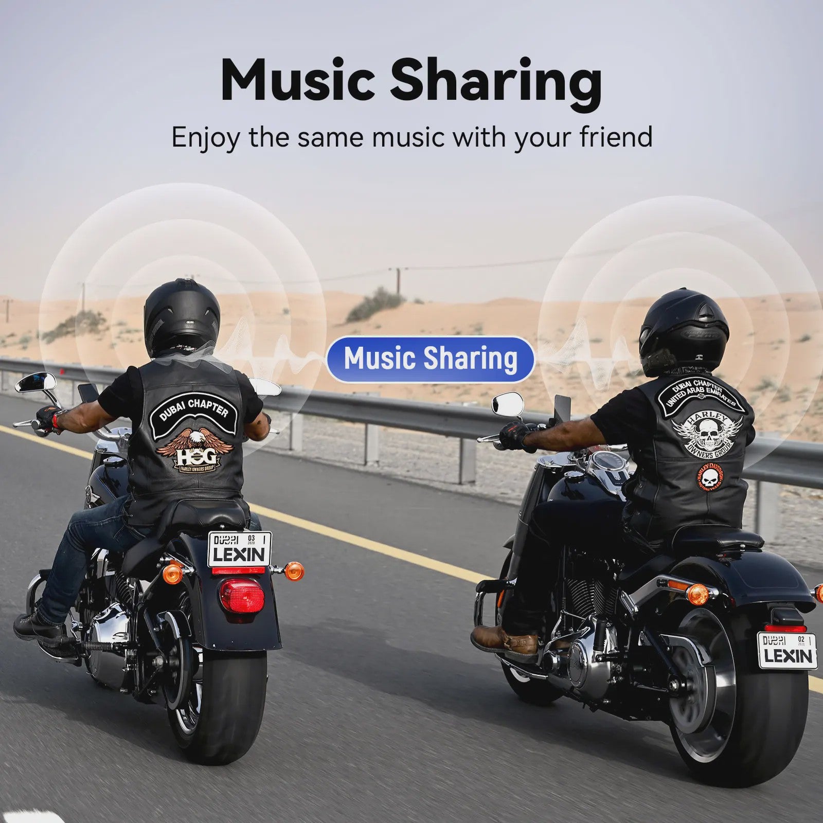 Lexin MeshCom Motorfiets Intercom - Mesh & Bluetooth Communicatie voor 24 Rijders