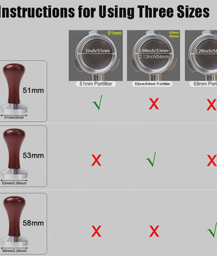 Professionele Espresso Tamper met Houten Handvat - 51mm, 53mm, 58mm - Barista Kwaliteit
