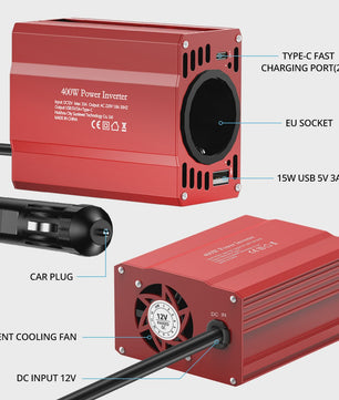 Universele Omvormer 12V naar 220V: 400W, 500W, 1500W voor Auto, Camper & Thuis