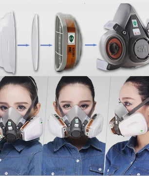 3M 6200 Herbruikbaar Halfmasker Gasmasker voor Verf, Chemicaliën en Stof
