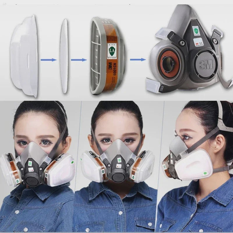 3M 6200 Herbruikbaar Halfmasker Gasmasker voor Verf, Chemicaliën en Stof
