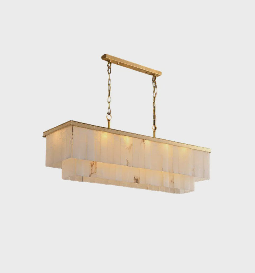 Luxe Marmer LED Kroonluchter Goud/Chroom - Dimbaar