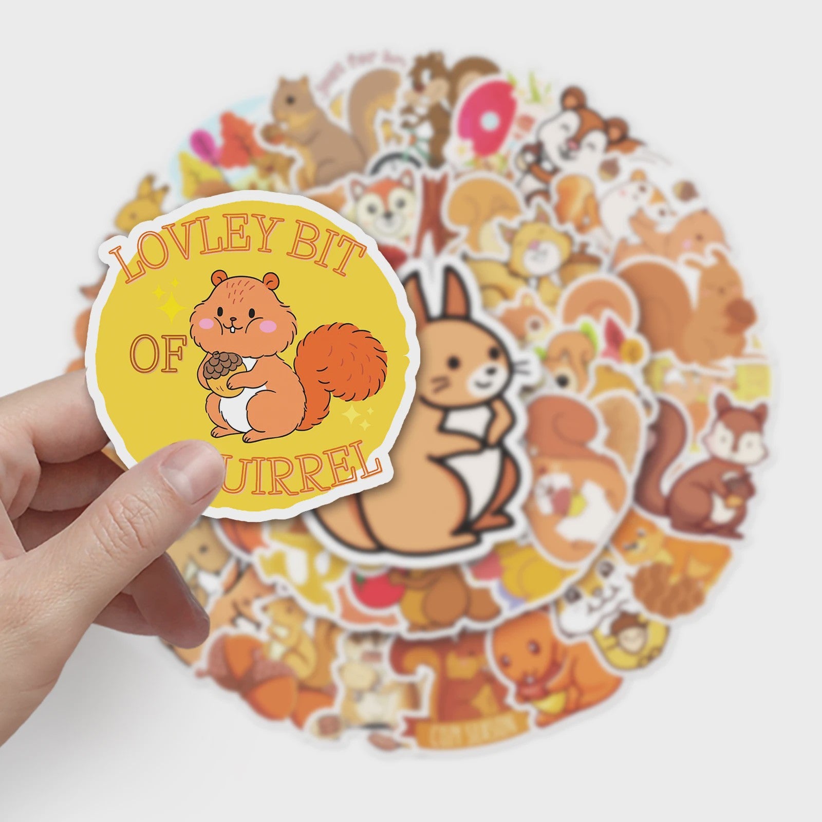 50x Schattige Eekhoorn Stickers - Waterdicht & Vinyl voor Skateboard, Snowboard & Meer