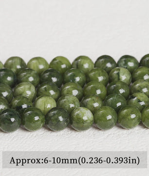 Natuursteen Zuidelijke Jade Kralen - Donker Groen, Rond, 4-10mm - Voor Sieraden Maken