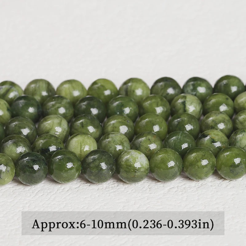 Natuursteen Zuidelijke Jade Kralen - Donker Groen, Rond, 4-10mm - Voor Sieraden Maken