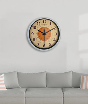 Moderne Stille Wandklok 8-inch met Oranje Patroon - Woonkamer, Keuken Decoratie