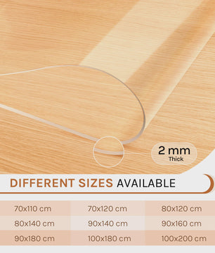 WOLTU Kristalhelder Transparant Tafelzeil 2mm Dik - Waterdichte Beschermhoes voor Eettafel & Bureau
