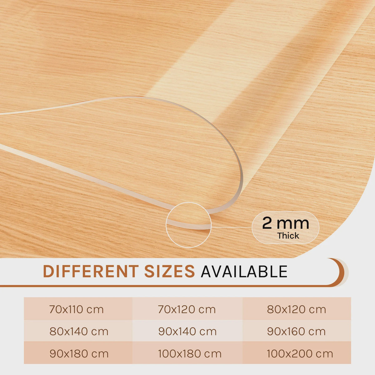 WOLTU Kristalhelder Transparant Tafelzeil 2mm Dik - Waterdichte Beschermhoes voor Eettafel & Bureau