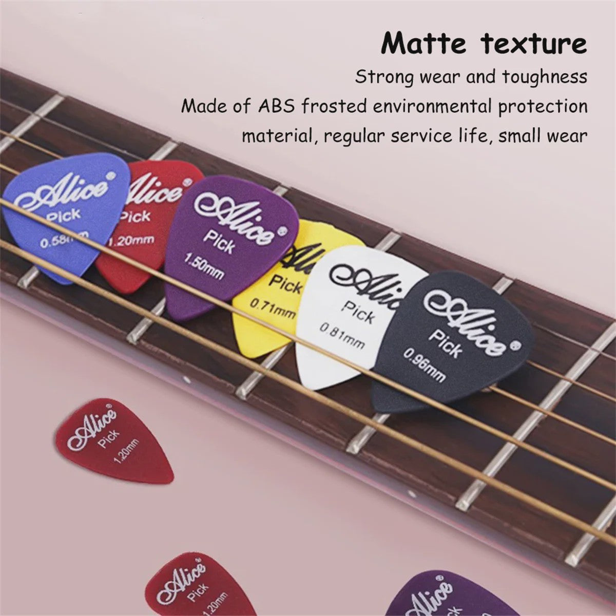Alice Gitaar Plectrum Set - Diverse Diktes (0.58mm t/m 1.50mm) - 12/24/50/100 Stuks