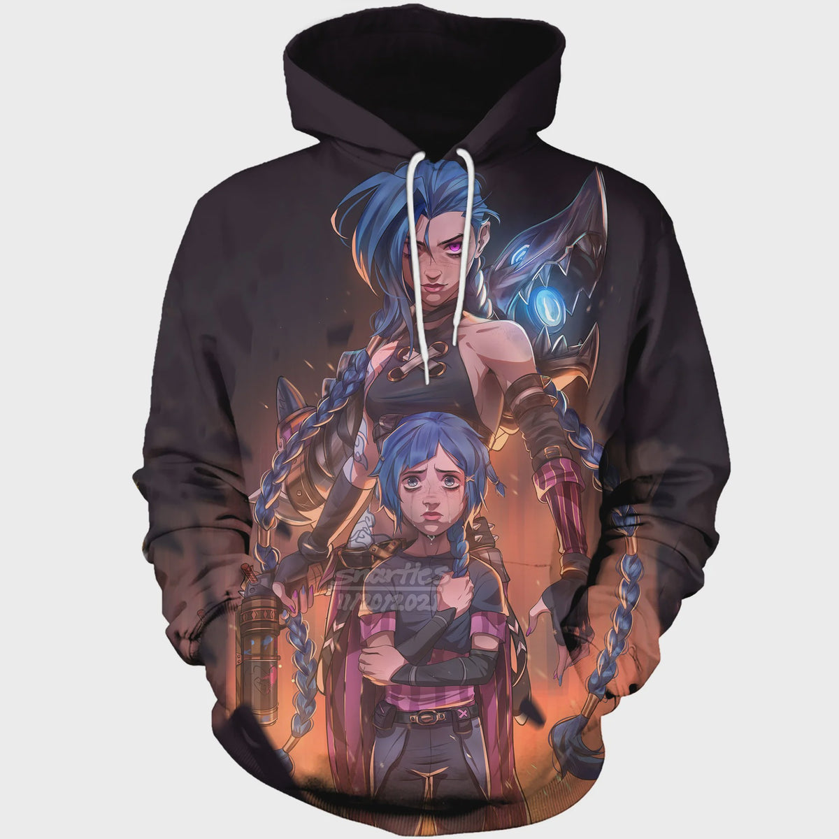 League of Legends Arcane Hoodie met 3D Print - Jinx Design voor Dames, Heren & Kinderen