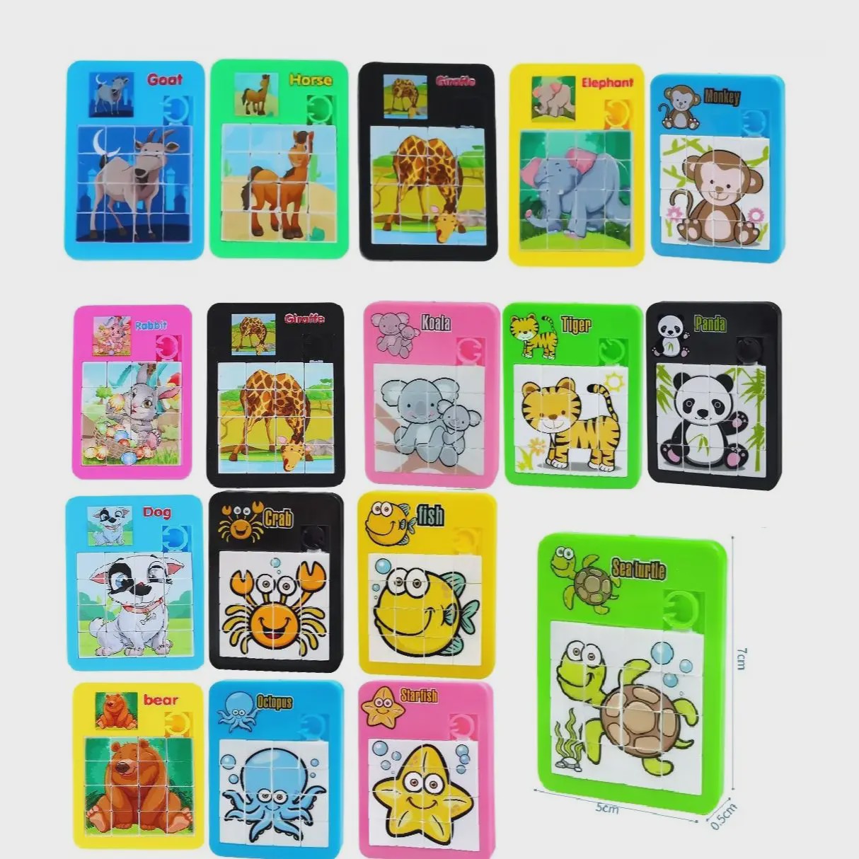 Set van 12/24 Mini Puzzels met Dieren - Educatief Speelgoed voor Kinderen