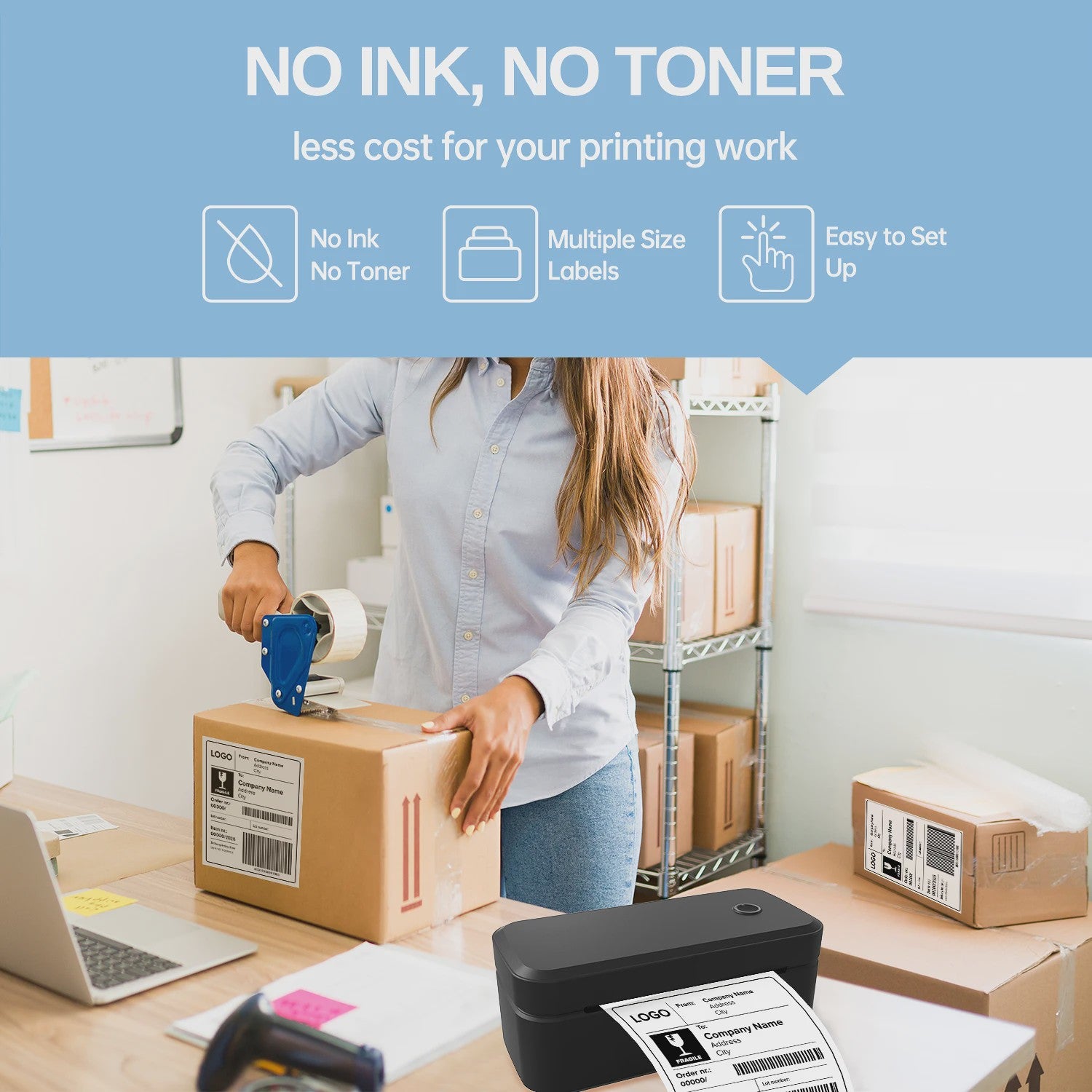 Marklife X4 Thermische Labelprinter - Draagbaar, Bluetooth & Automatische Herkenning