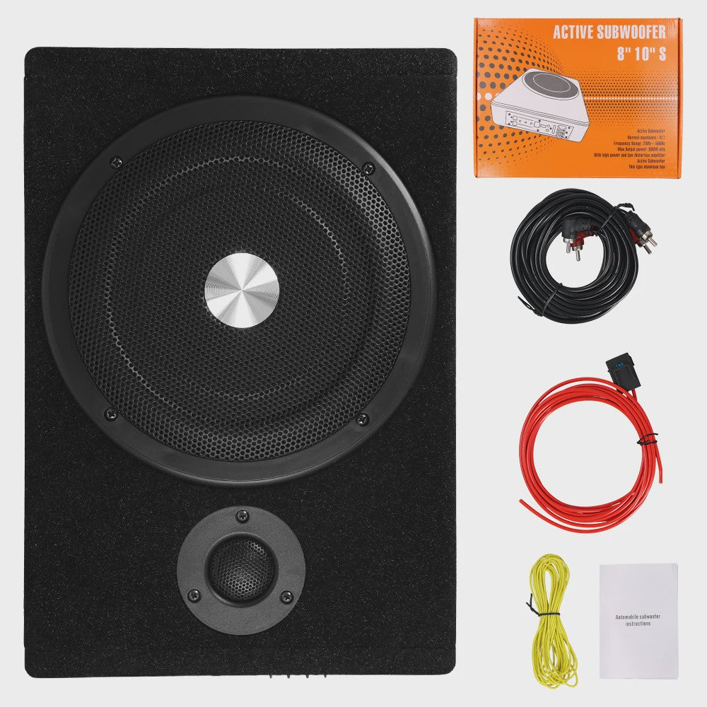 Podofo 8 inch 600W Slanke Actieve Onder-Zetel Subwoofer met Krachtige Versterker