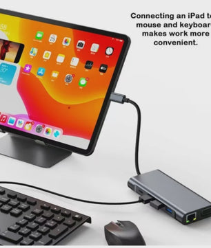 11-in-1 USB-C Hub: Netwerk, HDMI, VGA, USB 3.0 & Kaartlezers voor MacBook