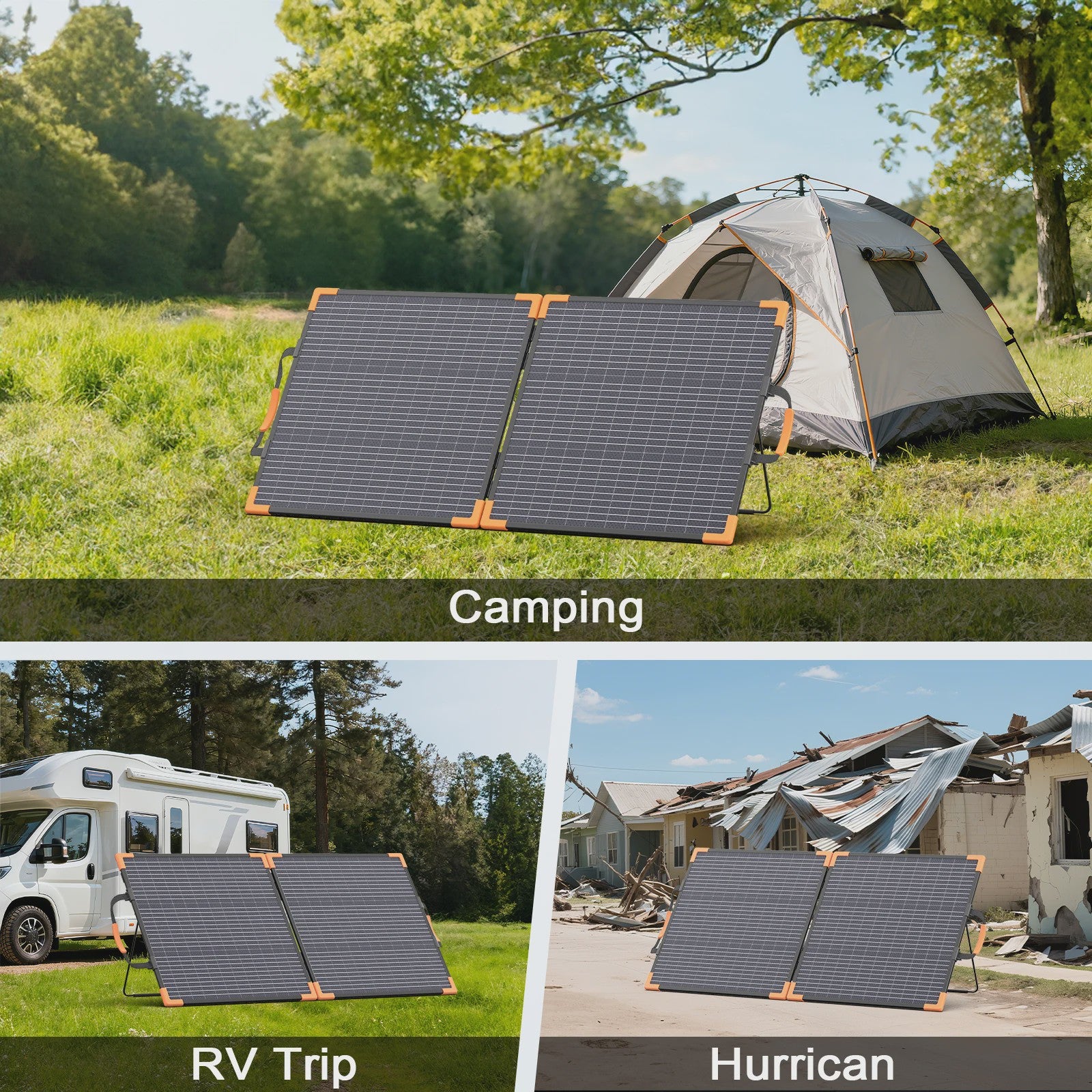 MHPOWOS 100W Bifacial Zonnepaneel - Draagbaar, Hoge Efficiëntie voor Camping & Outdoor