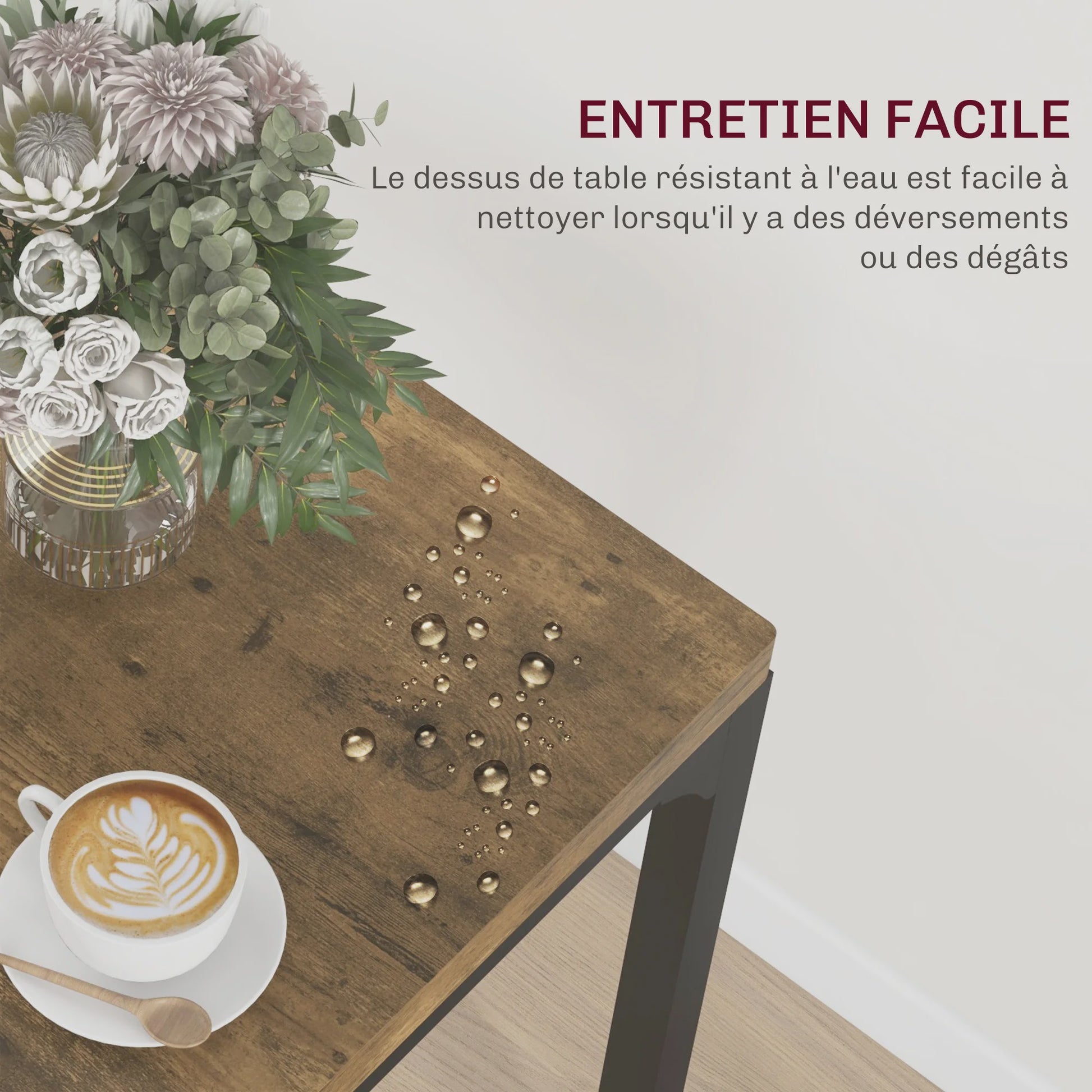 Compacte Eettafel Set met 2 Stoelen - 3-delig Keukenmeubel