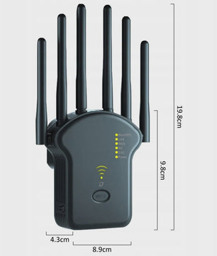 Krachtige WiFi Repeater 1200Mbps met 6 Antennes - Versterk je Netwerkbereik
