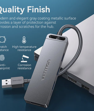 Vention USB 3.0 Hub met 4 Poorten - Hoge Snelheid & Brede Compatibiliteit
