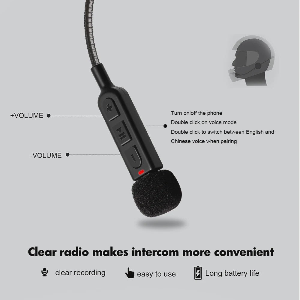 Motorhelm Bluetooth 5.3 Headset - Draadloze Stereo Communicatie & Handsfree Bellen
