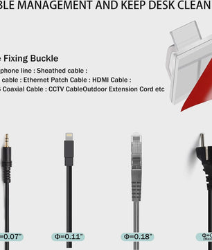 50 Stuks Kabel Organizer Clips - Kabelmanagement & Snoerhouder voor Bureau, Wandmontage & Opladen