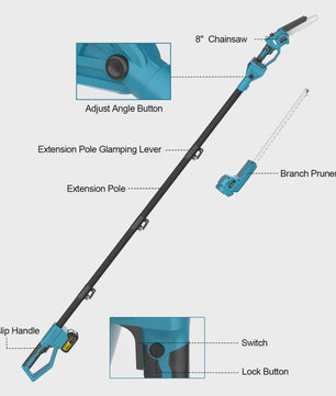 Gisam 2-in-1 Snoei- en Houtzaagmachine - Snoerloos, Borstelloos & Makita 18V Compatibel