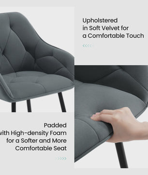 Gestoffeerde Eetkamerstoelen met Armleuningen - Set van 2 - Comfortabel & Stijlvol