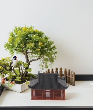 Miniatuur Zen Paviljoen Decoratie - Chinese Tempel Beeldje voor Tuin & Huis