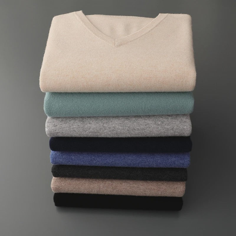 Herfst & Winter Heren V-hals Kasjmier Trui - Los, Dik & Casual