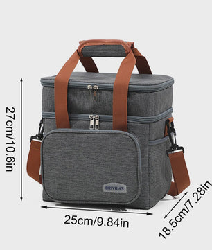 Moderne Lunchtas met Grote Capaciteit - Dubbele Isolatie & Crossbody Draagband