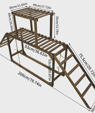 Houten Kippenhok Speelplatform met Schommel en Ladders - Verrijk de Achtertuin
