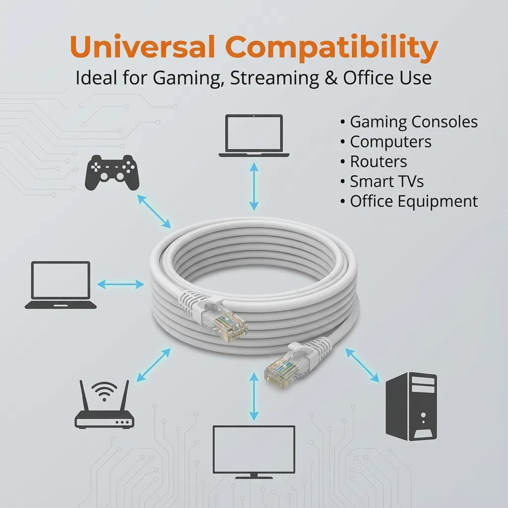Cat6 UTP Ethernet Kabel - 1000Mbps Netwerk LAN Kabel met RJ45 Connectoren - Diverse Lengtes