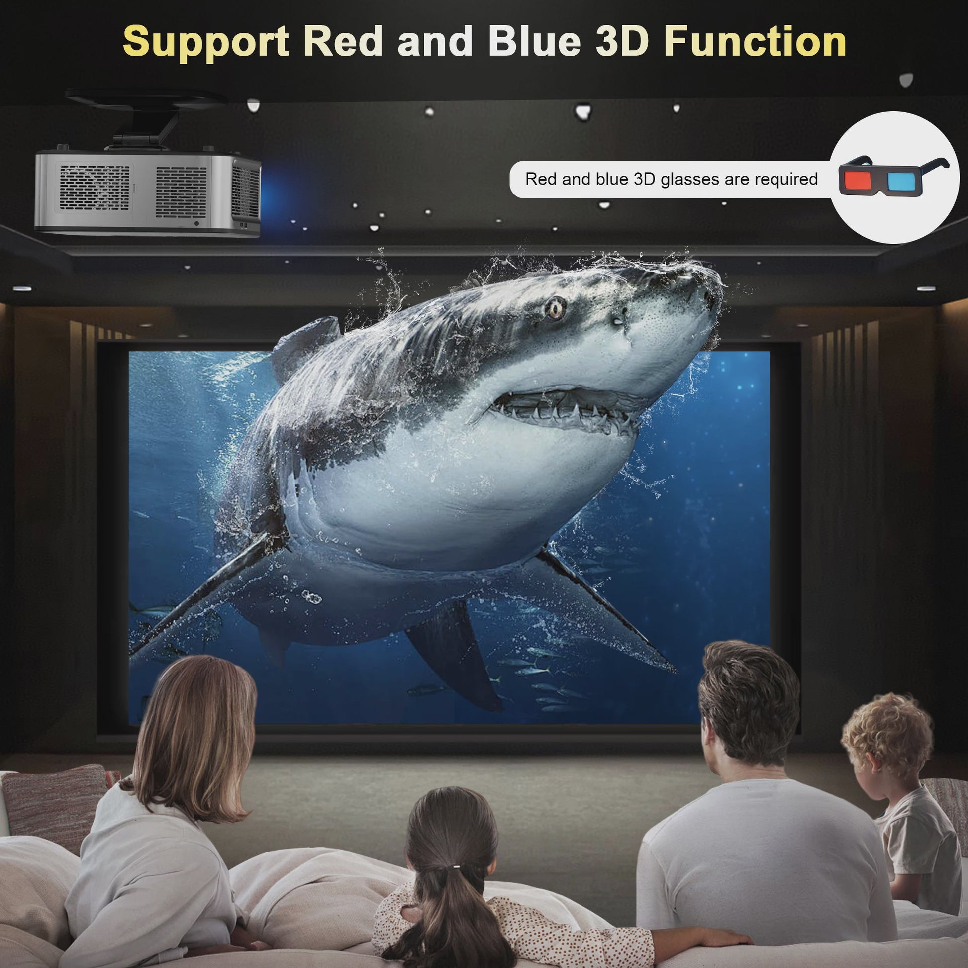HORLAT 4K UHD Laser Projector: 45000 Lumens, WiFi 6, Android 11, TOF Focus voor Home Theater