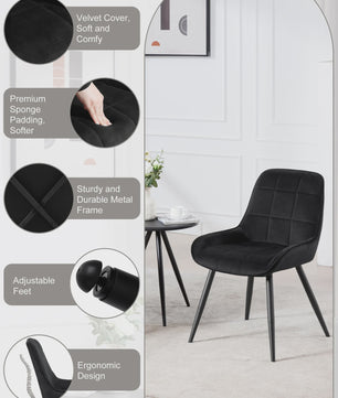Set van 2 Ergonomische Velvet Eetkamerstoelen - Scandinavisch Design