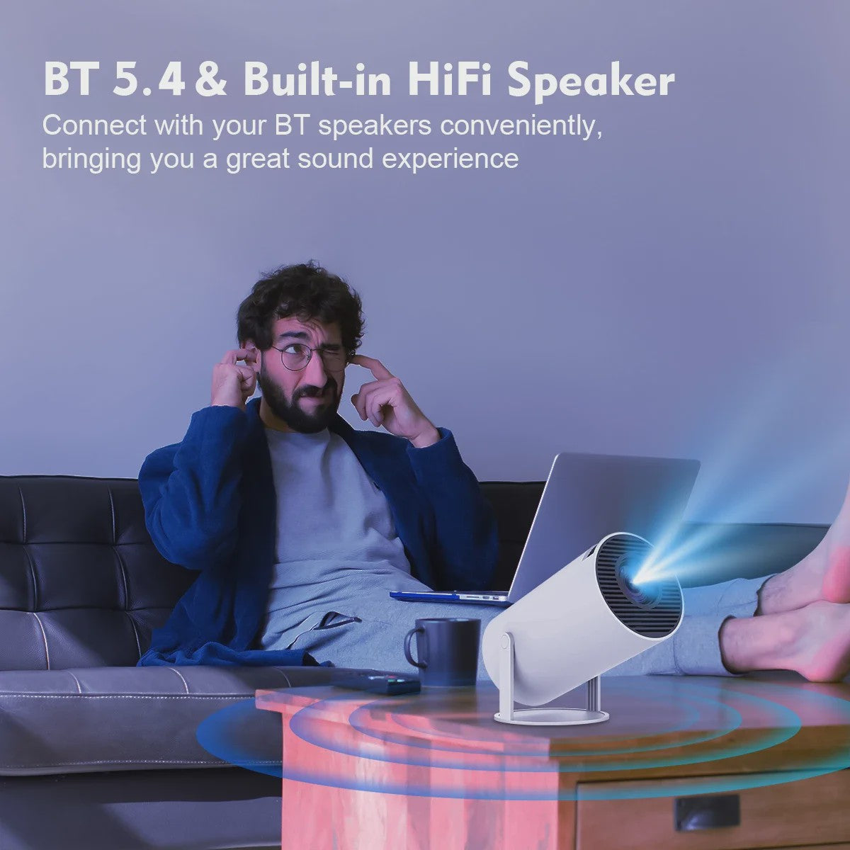 Magcubic HY300 Pro+ Mini Beamer: 8K Ondersteuning, Wifi6, Android, Draagbaar Home Theater