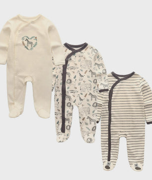 3-Pack Baby Rompers Unisex Katoen - Zacht & Comfortabel voor Pasgeborenen