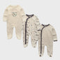 3-Pack Baby Rompers Unisex Katoen - Zacht & Comfortabel voor Pasgeborenen