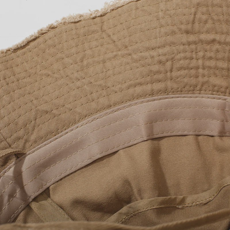 Zomerse Denim Fisherman Hat met Grote Rand en Koord - UV Bescherming voor Dames & Heren