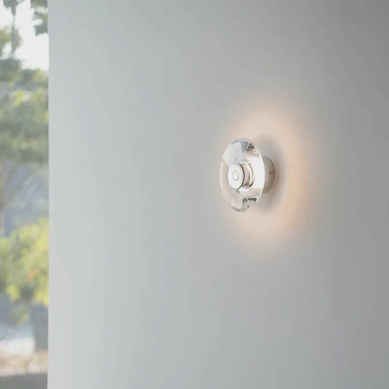 Moderne Ronde Kristallen Wandlamp - Italiaans Design voor Slaapkamer, Woonkamer & Hal